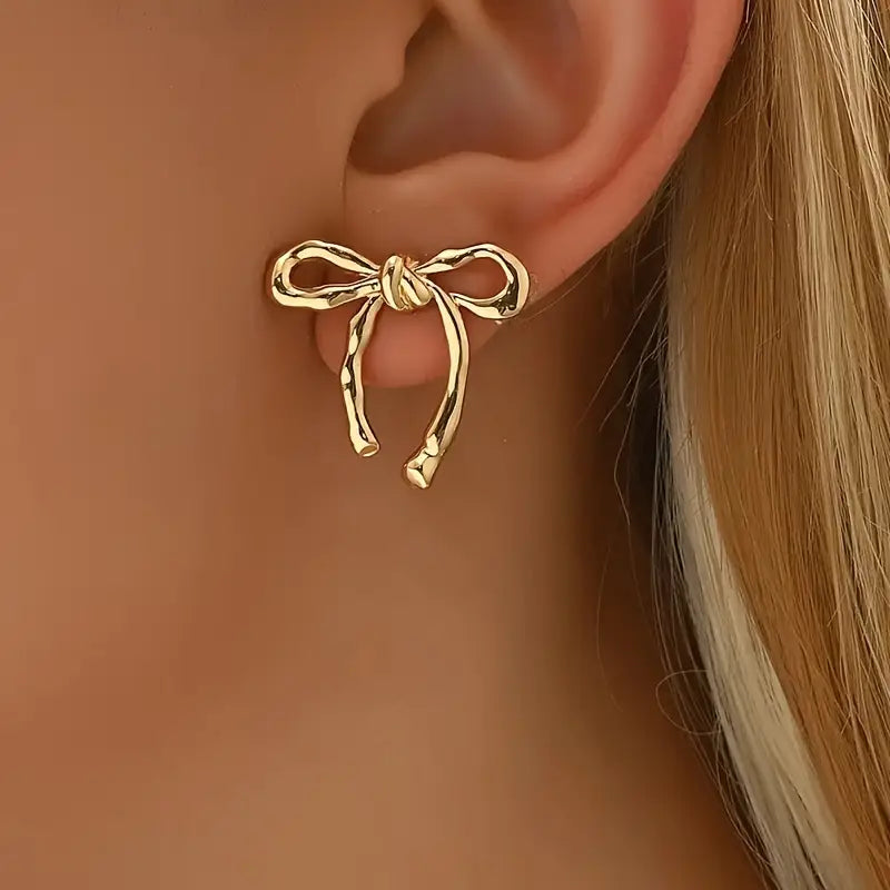 Gold Ribbon Earrings