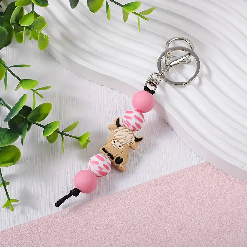 Highland Silicone Beaded Keychain