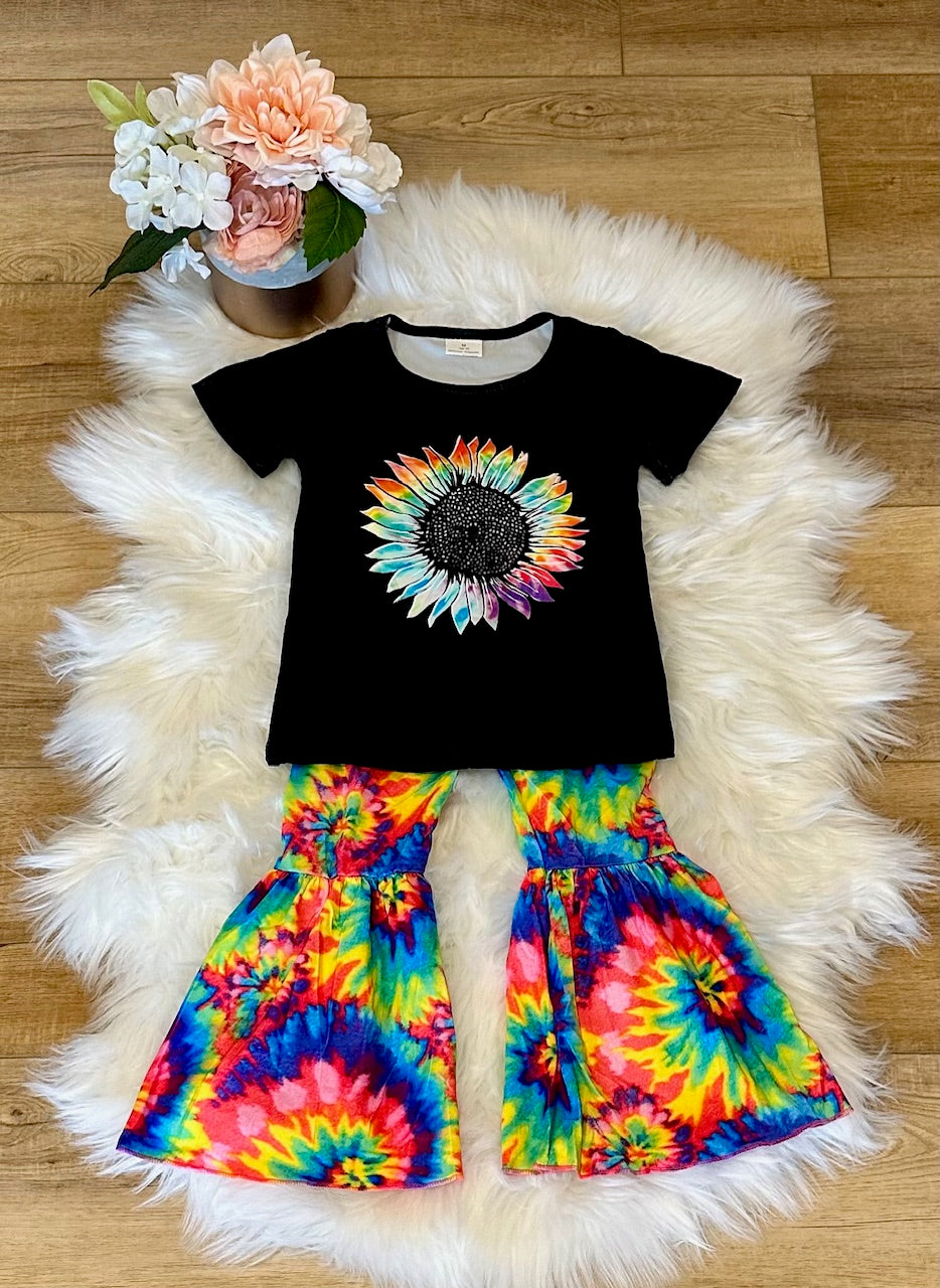 Bright Sunflower Short Sleeve Top and Pants