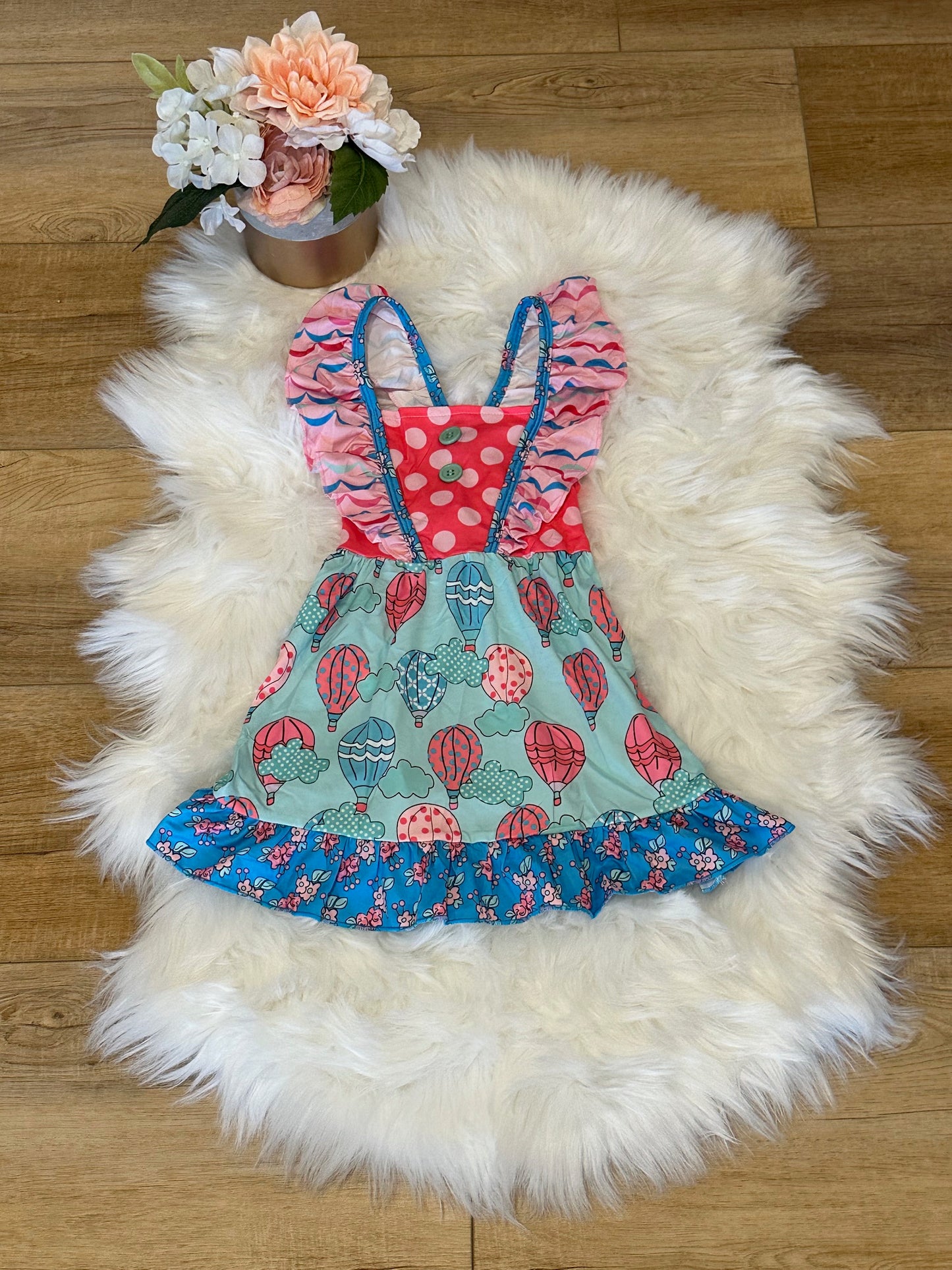 Hot Air Balloon Ruffled Dress