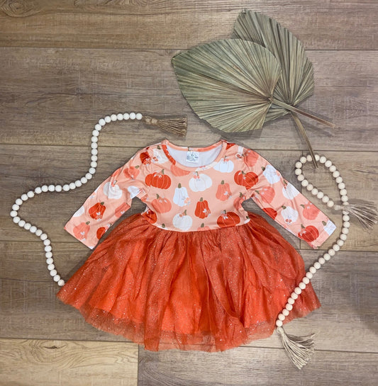 Orange Pumpkin Girl Tutu Dress