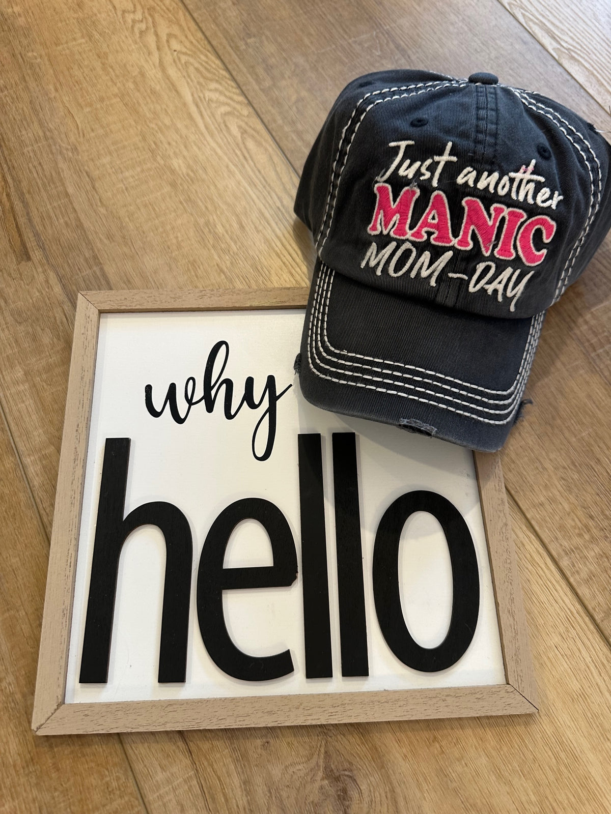 "Just Another Manic Mom-Day" Vintage Distressed Ball Cap