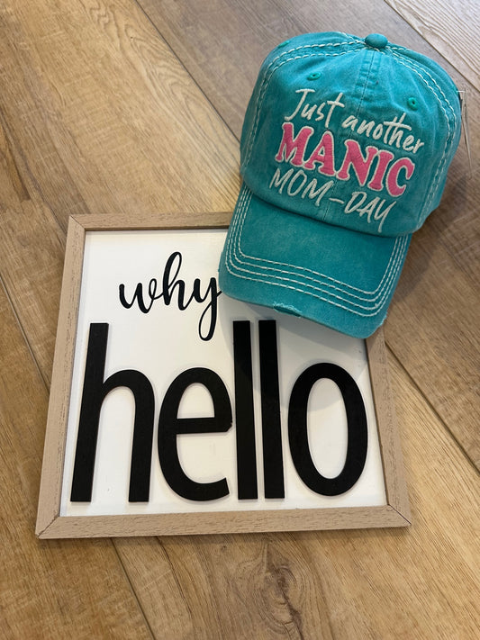 "Just Another Manic Mom-Day" Vintage Distressed Ball Cap
