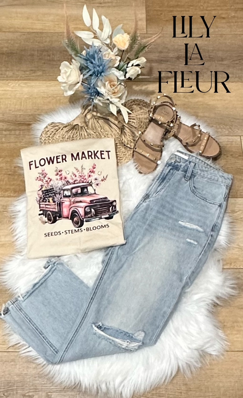 "FLOWER MARKET" Adult Tee