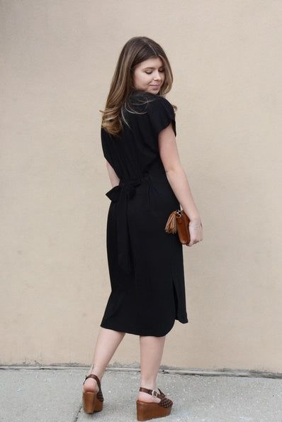 V-Neck Midi Dress