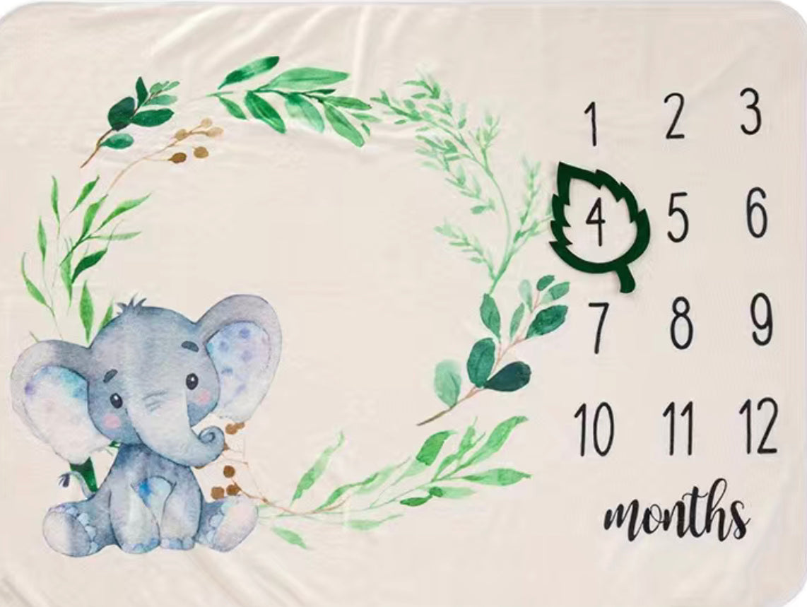 Monthly Milestone Blanket - Twig Elephant