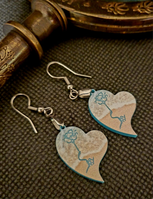 Jesus is Key Heart Earrings