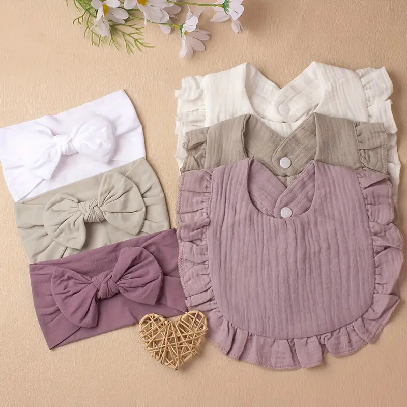 Ruffle Bib and Bow Headband