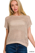 Crochet knit sheer hollow sweater