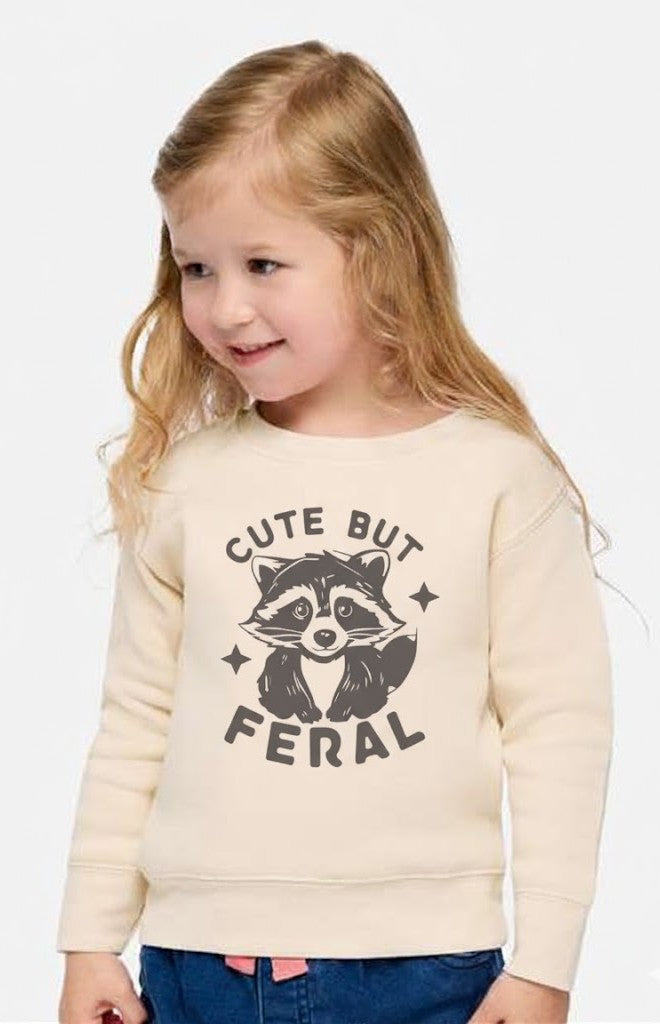 "CUTE BUT FERAL" Childrens Crewneck