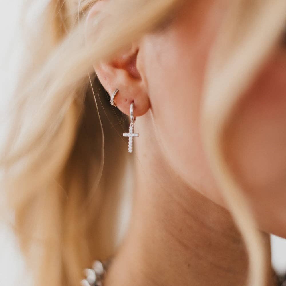 Taryn Diamond Cross Earrings