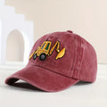 Kids Excavator Embroidered Adjustable Baseball Cap
