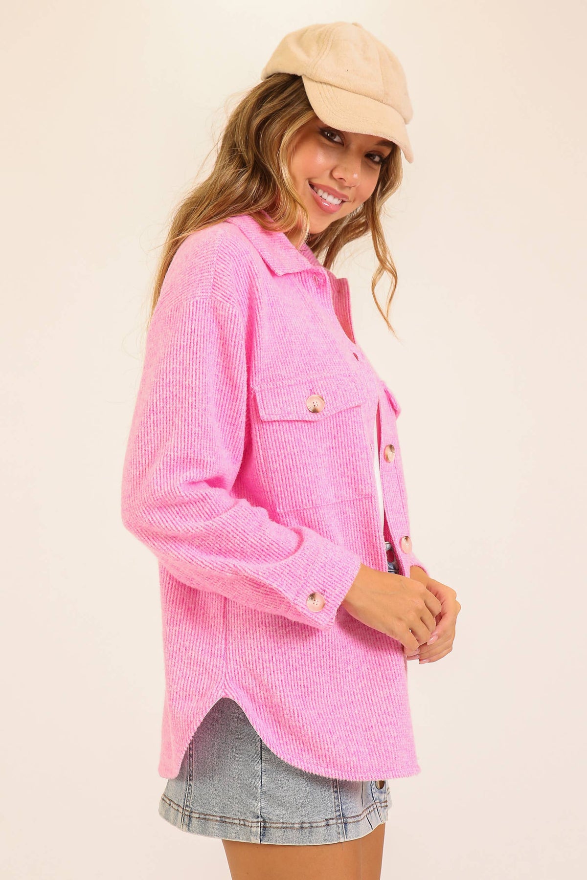 Cozy Crush Waffle Knit Shacket