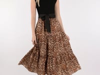 She+Sky Animal Print Tiered Midi Dress