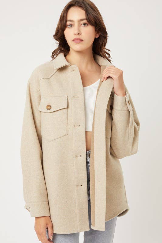 Fleece Oversized Jacket Oatmeal