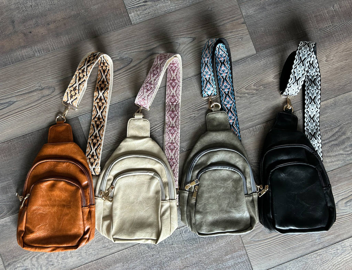 Softest Vegan Leather Sling Crossbody Bag: Ivory